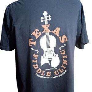 XL Vintage T-shirt Y2K Texas Fiddle Clinic Comfort Colors 100% Cotton Black